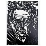 Harry Kernoff set of 2 Signed Block Prints of W.B. Yeats