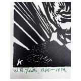 Harry Kernoff set of 2 Signed Block Prints of W.B. Yeats