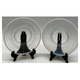 Collection of 5 Vintage Glass Dessert and Display Plates, Varied Patterns