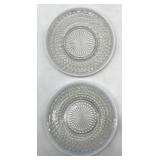 Collection of 5 Vintage Glass Dessert and Display Plates, Varied Patterns