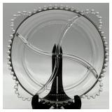 Collection of 5 Vintage Glass Dessert and Display Plates, Varied Patterns