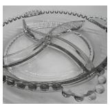 Collection of 5 Vintage Glass Dessert and Display Plates, Varied Patterns