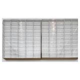 Lot of Plastic Test Tubes with Assorted Caps, Storage Racks, and Two Clear Box Compartment Boxes