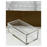 Lot of Plastic Test Tubes with Assorted Caps, Storage Racks, and Two Clear Box Compartment Boxes