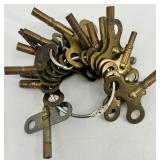 Collection of Vintage Brass and Metal Clock Wind-Up Keys