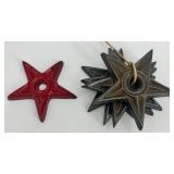 Vintage Cheese Box, Glass Carafe Set, Bank Bag, U.S. Mint Bag, and Star Architectural Pieces