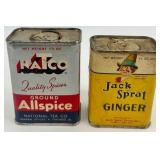 Vintage Mixed Lot: Cast Iron Trivet, Horse Pull Toy, Spice Tins, Glass Insulators, and Collectible Containers