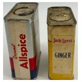 Vintage Mixed Lot: Cast Iron Trivet, Horse Pull Toy, Spice Tins, Glass Insulators, and Collectible Containers