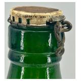 Vintage James Buchanan Green Bottle with Cork-N-Seal and 2 Large Glass Jars