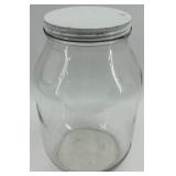 Vintage James Buchanan Green Bottle with Cork-N-Seal and 2 Large Glass Jars