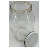 Vintage James Buchanan Green Bottle with Cork-N-Seal and 2 Large Glass Jars