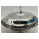 Collection of Silverplate Serving Pieces with Glass Inserts