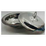 Collection of Silverplate Serving Pieces with Glass Inserts