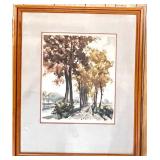 Framed Limited Edition Watercolor Print by G. Helbusch Signed and Numbered 153/350