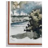 Framed Limited Edition Watercolor Print by G. Helbusch Signed and Numbered 153/350