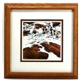 Bev Doolittle Framed Print Horses in Snow 1978 Western Art