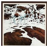 Bev Doolittle Framed Print Horses in Snow 1978 Western Art
