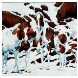 Bev Doolittle Framed Print Horses in Snow 1978 Western Art