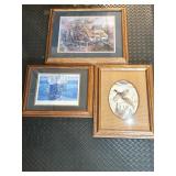 Set of 3 Framed Art Prints with Wood Frames