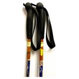 Lot of 6 Pairs Vintage Cross Country Skis and 2 set of Poles Mixed Brands