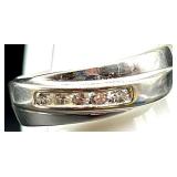 10KT White Gold Diamond Band Ring, Size 10.5