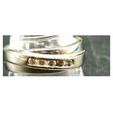 10KT White Gold Diamond Band Ring, Size 10.5