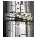 10KT White Gold Diamond Band Ring, Size 10.5