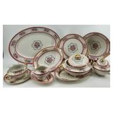 Haviland France Rosemont Porcelain Dinnerware Set with Floral Pattern and Gold Trim