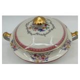 Haviland France Rosemont Porcelain Dinnerware Set with Floral Pattern and Gold Trim