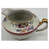 Haviland France Rosemont Porcelain Dinnerware Set with Floral Pattern and Gold Trim