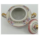 Haviland France Rosemont Porcelain Dinnerware Set with Floral Pattern and Gold Trim