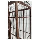 Antique Metal Bird Cage with Twin Doors and Patina