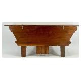 Antique Wood Wall Shelf with Carved Floral Design