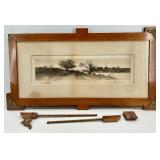 Framed Original Etching The River Path by Ernest C. Rost