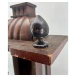 Antique Wooden Wall Clock Case with Glass Door and Ornate Details