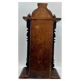 Antique Wooden Wall Clock Case with Glass Door and Ornate Details