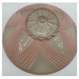 Lot of 2 Vintage Art Deco Pink Glass Ceiling Light Shades with Mounting Fixture