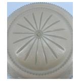 Vintage 3-Socket Porcelain Ceiling Light Fixture with Frosted Glass Shade