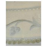 Vintage 3-Socket Porcelain Ceiling Light Fixture with Frosted Glass Shade