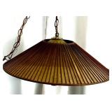 Vintage Hanging Pendant Lamp with Mid-Century Style Shade and Chain