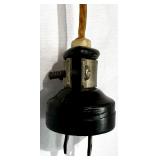 Vintage Hanging Pendant Lamp with Mid-Century Style Shade and Chain