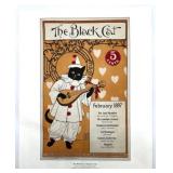 Set of 2 Black Cat Magazine Art Prints, December 1900 and February 1897