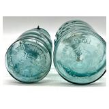 Pair of Vintage Atlas E-Z Seal Jars and Frosted Glass Miniature Tealight Lamps