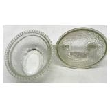 Decorative Lot with Glass Hen Dish, Metal Tealight Lamp, and Nicole Miller Frame