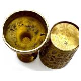 Vintage Brass Decor Collection with Figures, Car, Candle Holders, and More