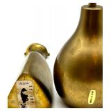 Vintage Brass Decor Collection with Figures, Car, Candle Holders, and More