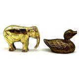 Vintage Brass Decor Collection with Figures, Car, Candle Holders, and More