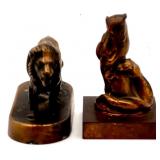 Vintage Brass Decor Collection with Figures, Car, Candle Holders, and More