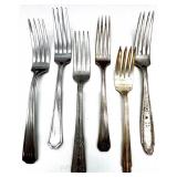 Assorted Silverplate and Stainless Flatware Collection with Wooden Storage Case