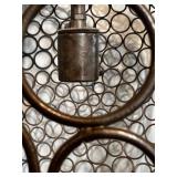 Pair of Round Metal Wire Globe Pendant Light Fixtures